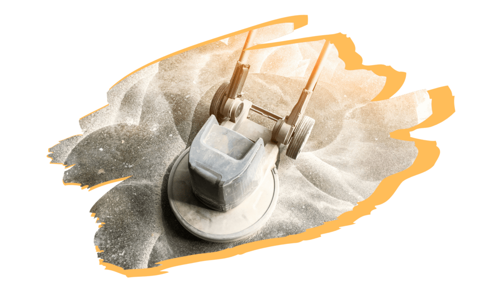 Graphic of a concrete polisher used to finish a epoxy floor.